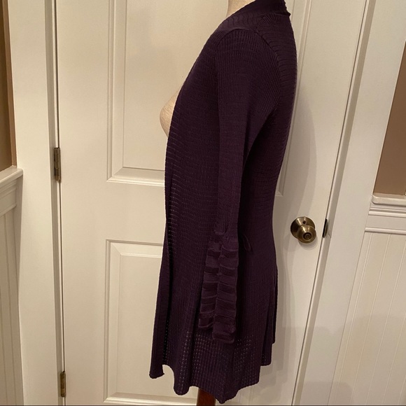 MISSONI SWEATER CARDIGAN PURPLE 3/4 SLEEVE Size 2 38 - Picture 3 of 9